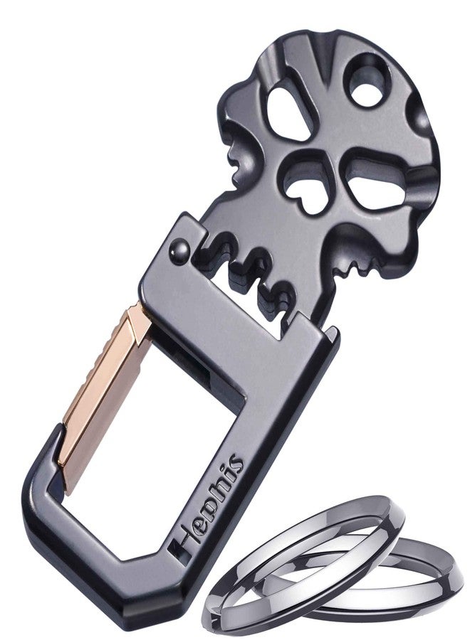 Hephis Solid Keychain with Handy Bottle Opener,Heavy Duty Key Management,Durable Car Key Chains for Men and Women(Matte Black and Gold) - Image 1